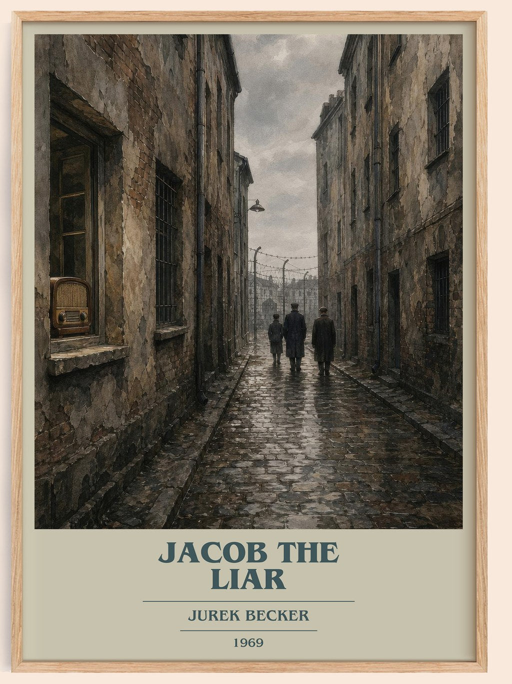 Jacob the Liar book cover book poster by Jurek Becker – framed literary art print