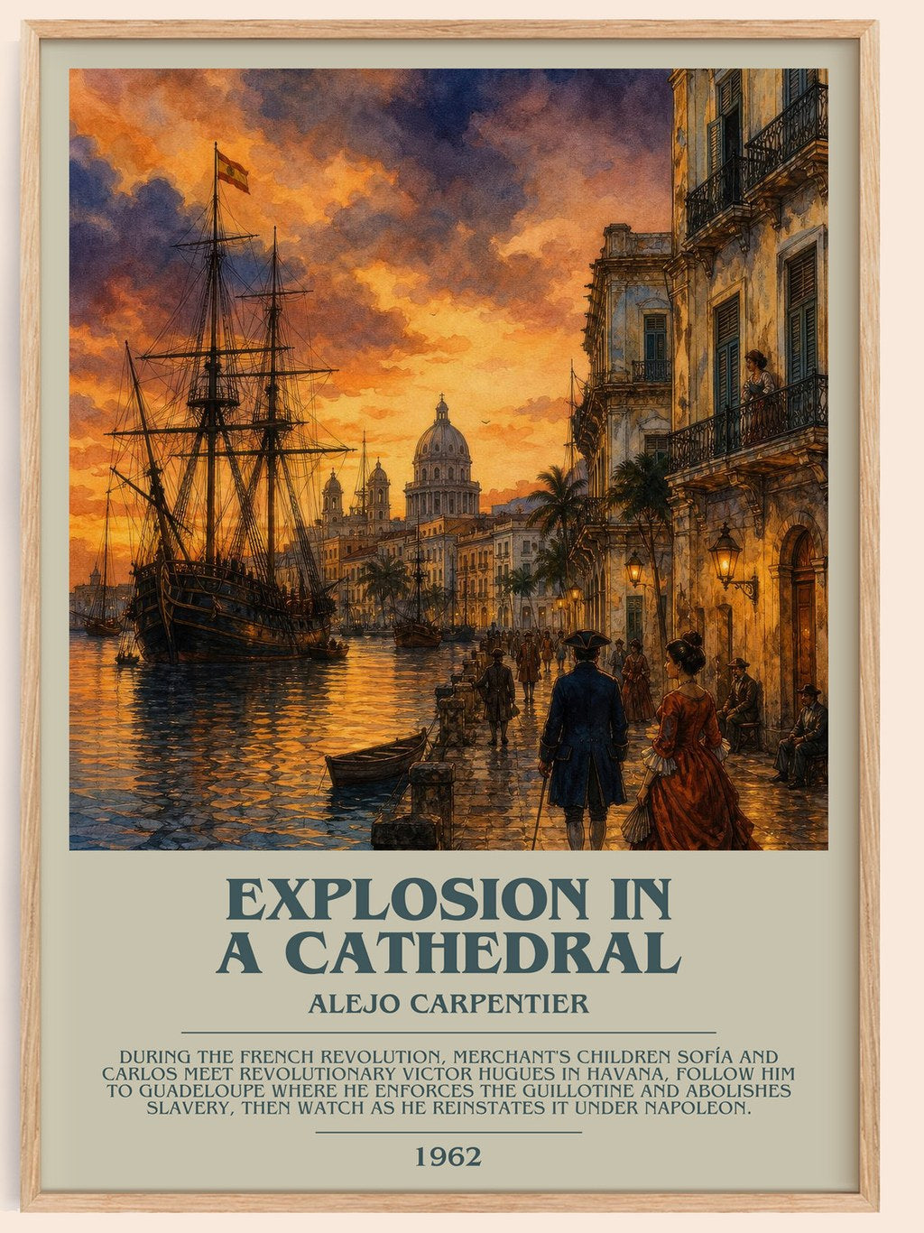 Explosion In A Cathedral bookish book poster by Alejo Carpentier – framed literary art print