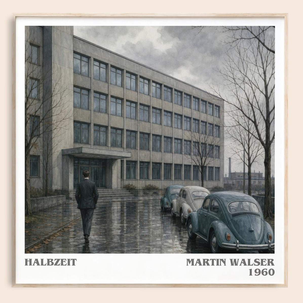 Halbzeit literary book poster by Martin Walser – framed literary art print