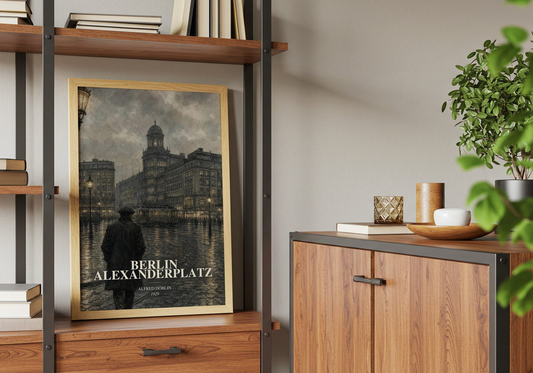Berlin Alexanderplatz book watercolour illustration paper finish options – matte satin gloss