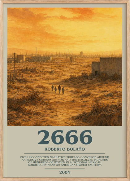 2666 Bookish Wall Art by Roberto Bolaño