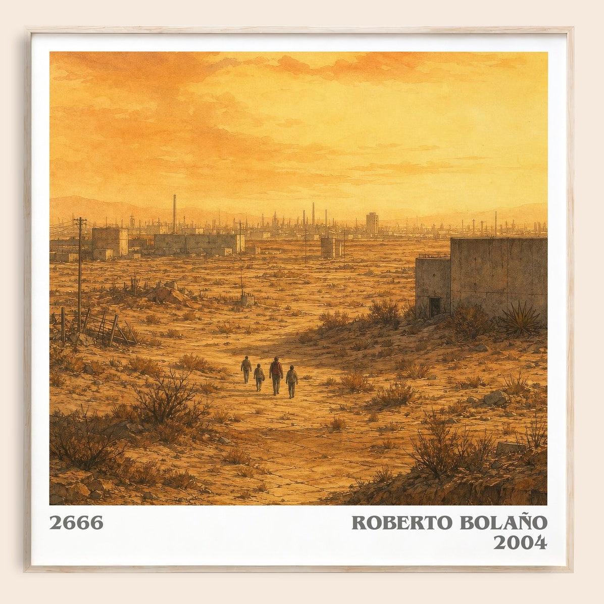 2666 literary book poster by Roberto Bolaño – framed literary art print