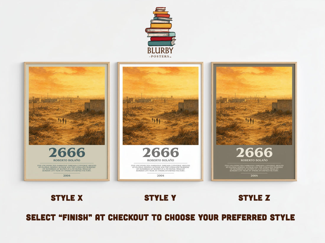 2666 bookish print framed by window – literary home decor