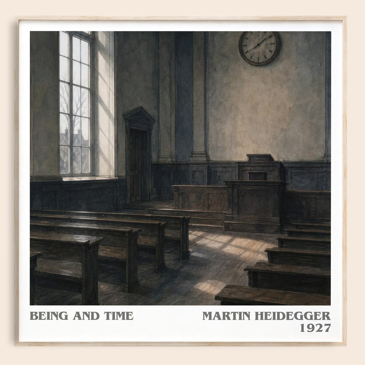 Being and Time literary book poster by Martin Heidegger – framed literary art print