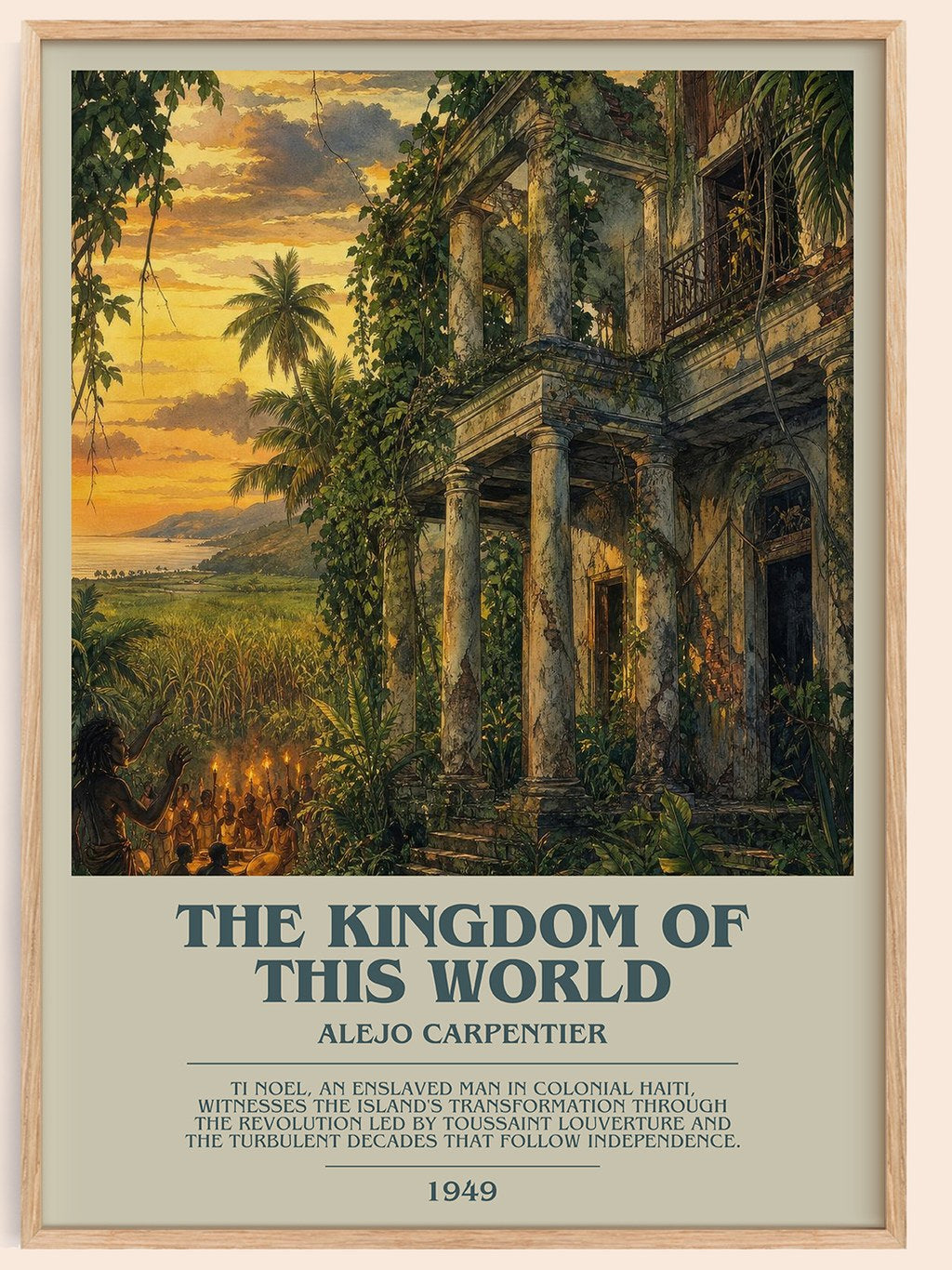 The Kingdom of This World Bookish Wall Art by Alejo Carpentier – framed poster
