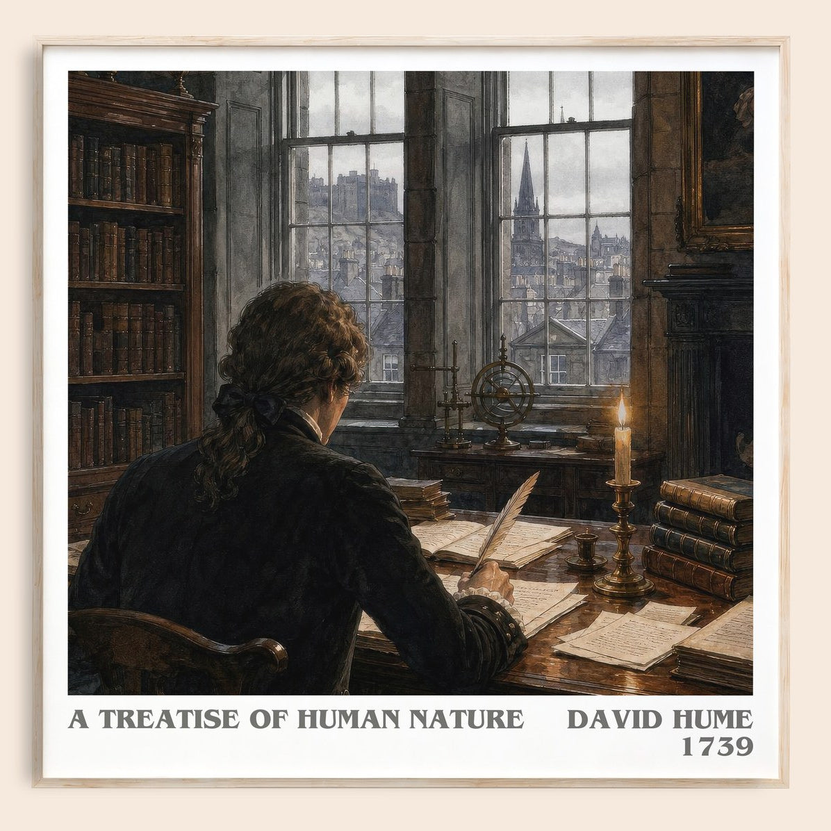 A Treatise of Human Nature literary book poster by David Hume – framed literary art print
