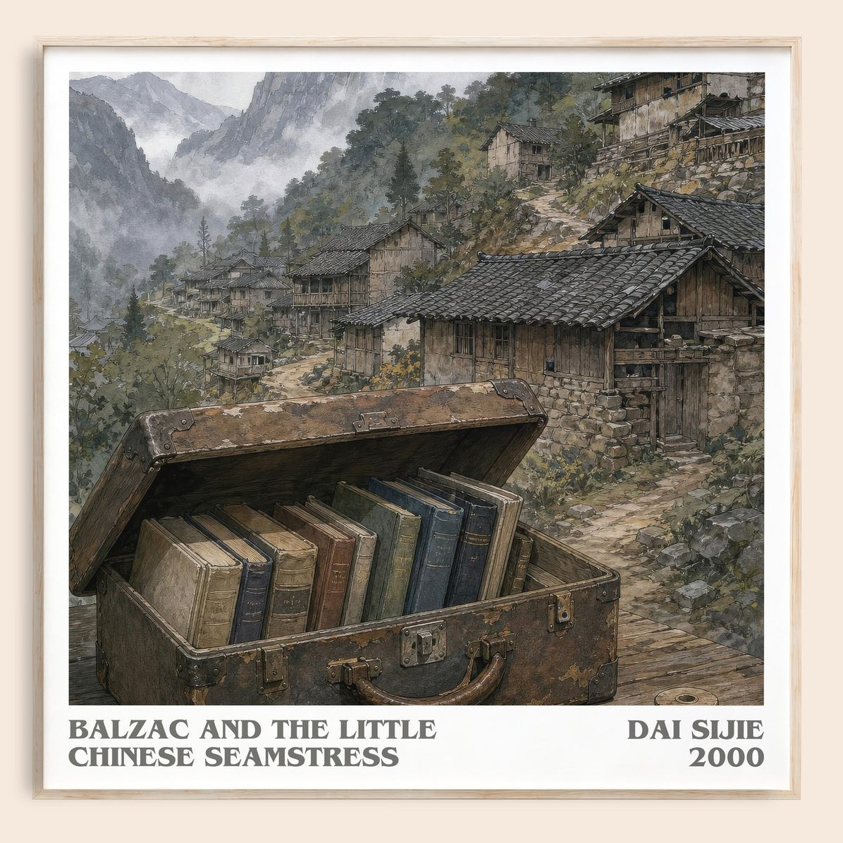 Balzac and the Little Chinese Seamstress literary book poster by Dai Sijie – framed literary art print