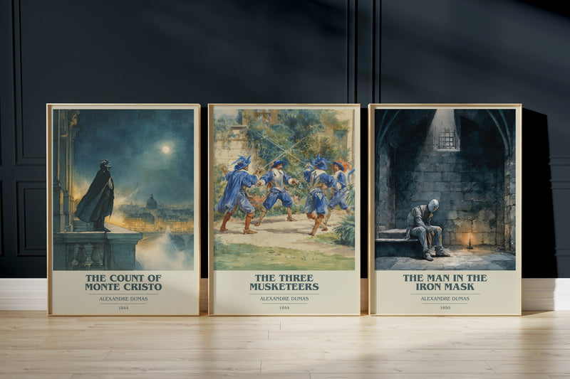 Dumas Classics: The Count Of Monte Cristo, The Three Musketeers, The Man In The Iron Mask framed art prints