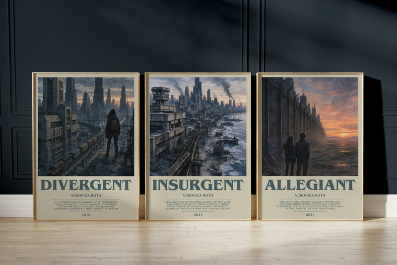 Divergent Trilogy: Divergent, Insurgent, Allegiant framed art prints