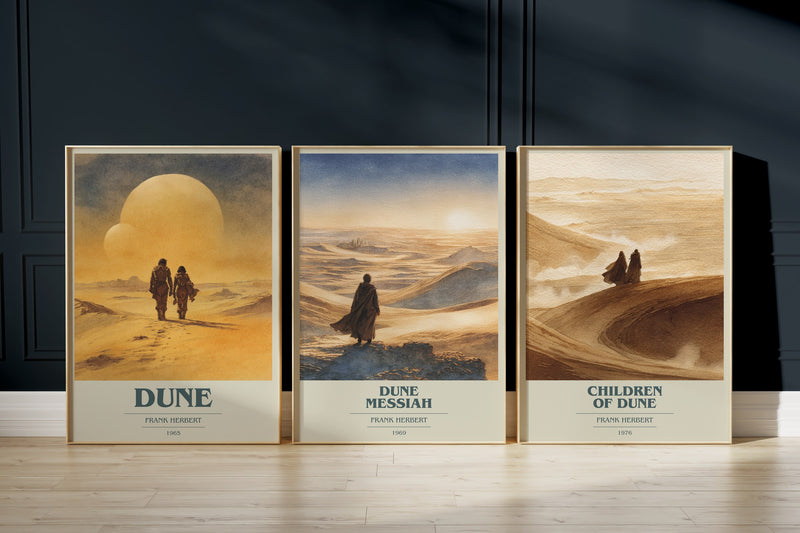 Dune Trilogy: Dune, Dune Messiah, Children Of Dune framed art prints