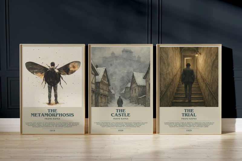Kafka Classics: The Metamorphosis, The Castle, The Trial framed art prints