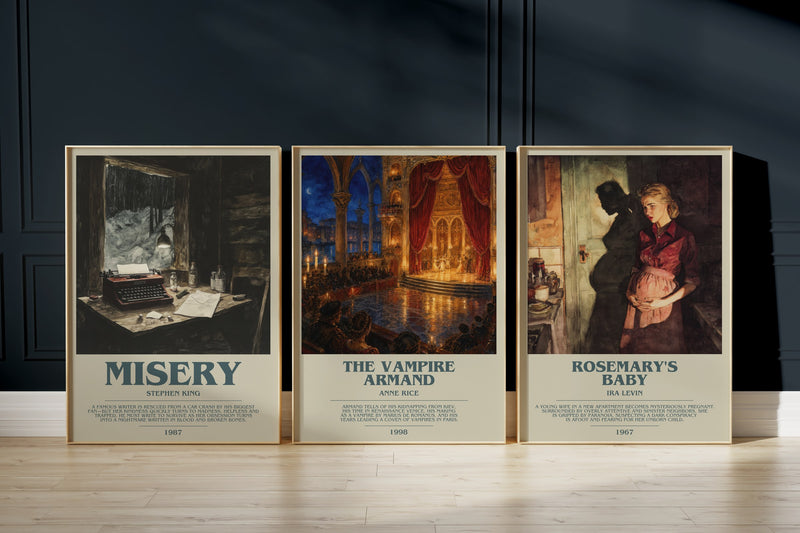 Classic Horror: Misery, The Vampire Armand, Rosemary'S Baby framed art prints