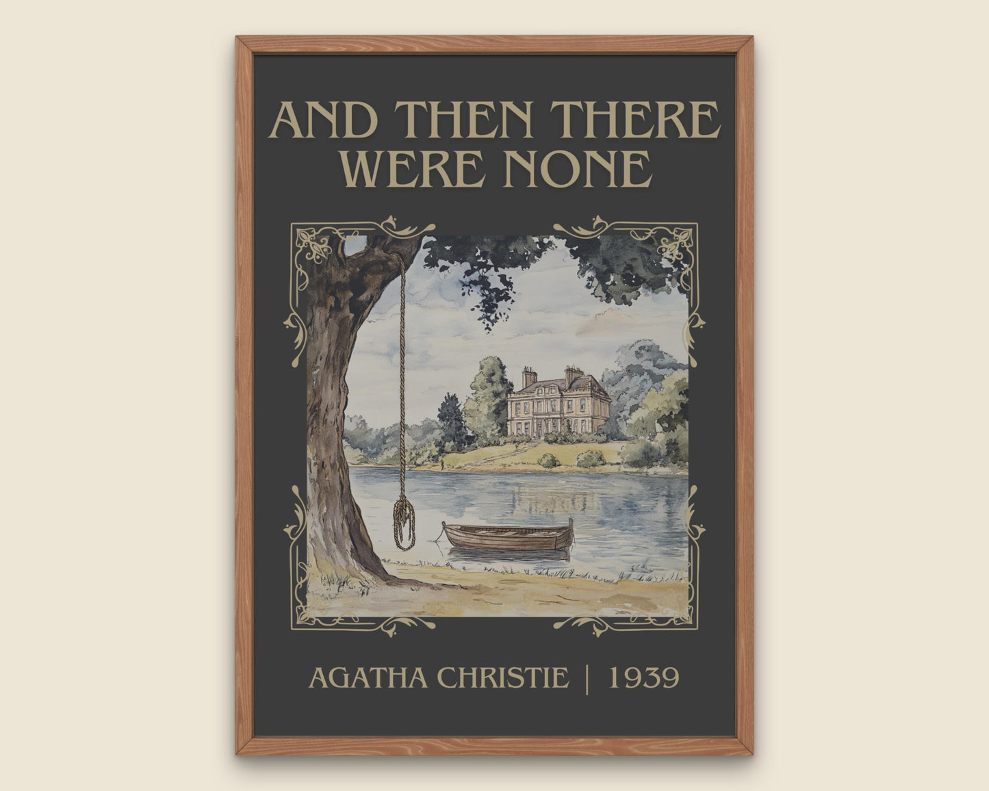 And Then There Were None by Agatha Christie High Quality Poster Print. Free Delivery Wall Art. Author and Blurb Book Artwork