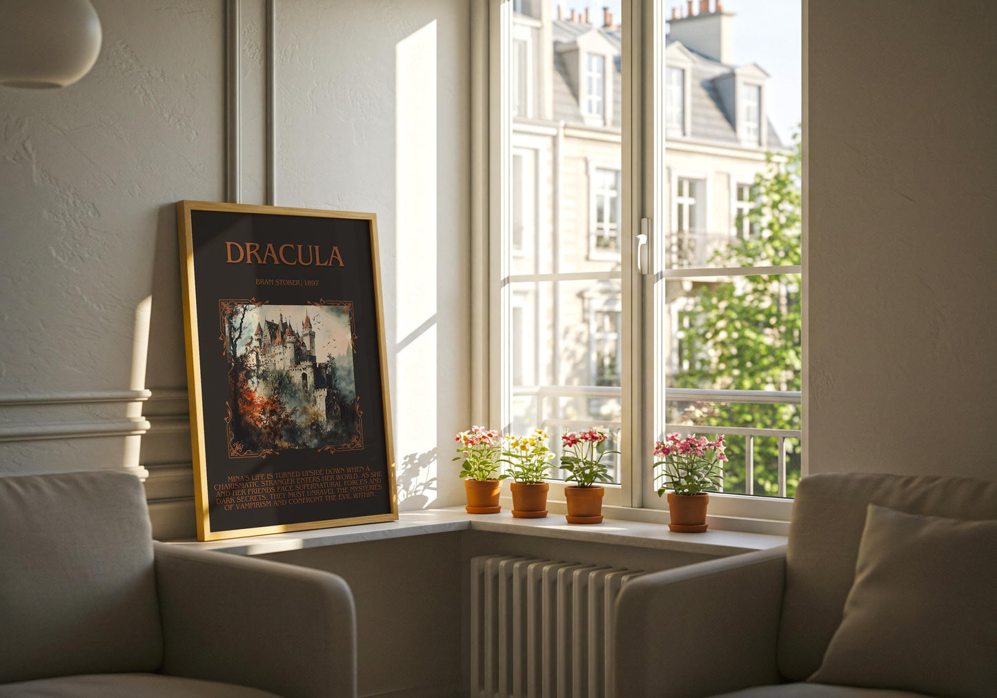 Dracula by Bram Stoker Descriptive, High Quality Poster Print. Fast, Free Delivery Wall Art. Author, Title and Blurb Book/Novel Artwork