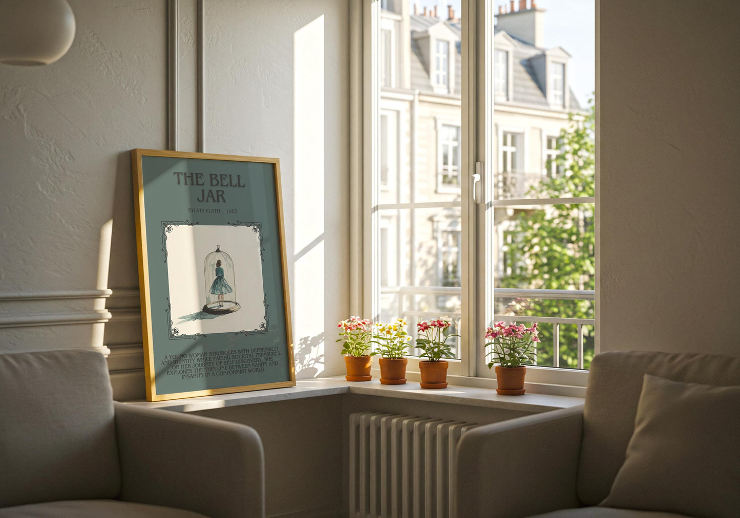 The Bell Jar by Sylvia Plath Descriptive, High Quality Poster Print. Fast, Free Delivery Wall Art. Author and Blurb Book/Novel Artwork
