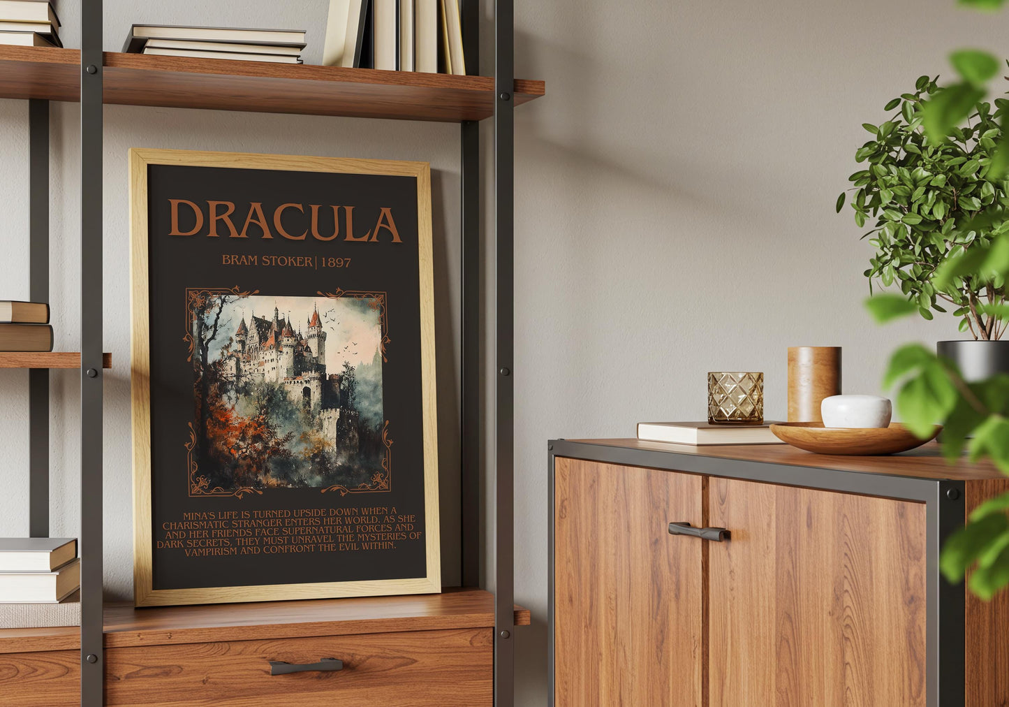 Dracula by Bram Stoker Descriptive, High Quality Poster Print. Fast, Free Delivery Wall Art. Author, Title and Blurb Book/Novel Artwork