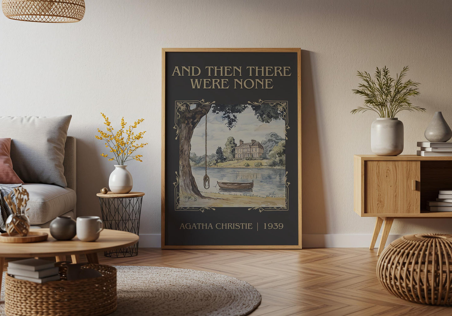 And Then There Were None by Agatha Christie High Quality Poster Print. Free Delivery Wall Art. Author and Blurb Book Artwork