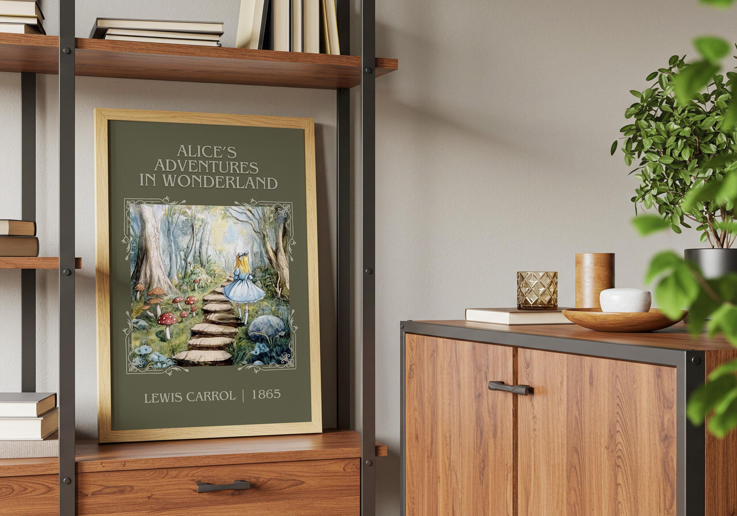Alices Adventures in Wonderland by Lewis Carroll High Quality Poster.Fast, Free Delivery Wall Art. Author and Blurb Book Artwork