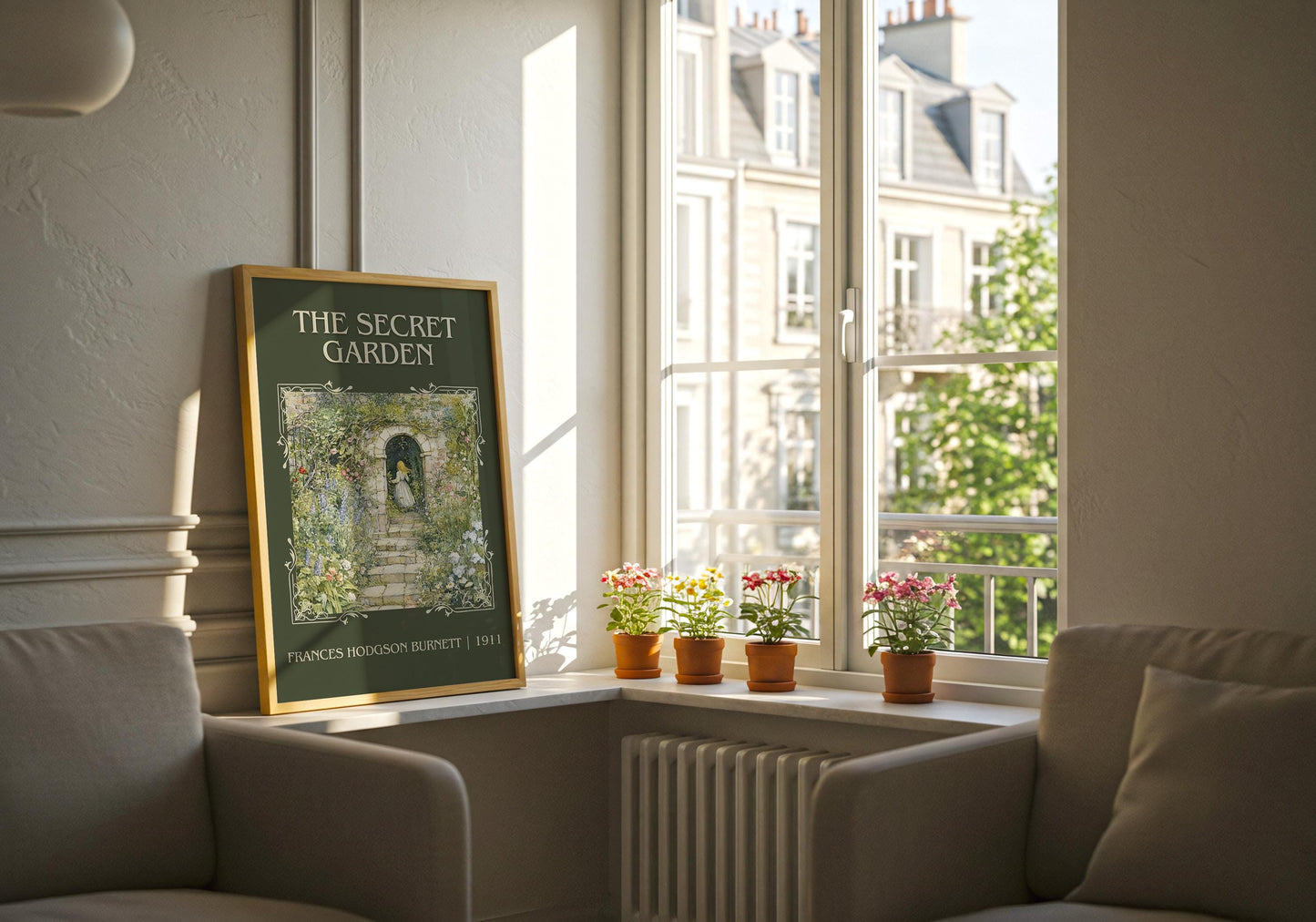 The Secret Garden by Frances Hodgson Burnett High Quality Poster Print. Free Delivery Wall Art. Author and Blurb Book/Novel Minimalist Art