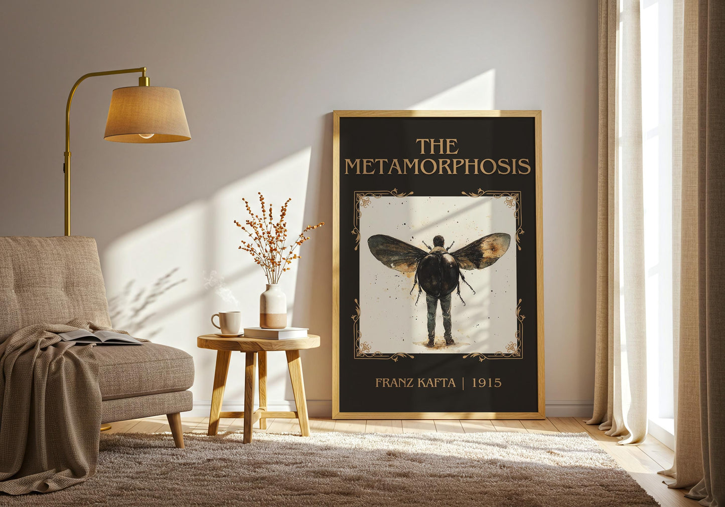 The Metamorphosis by Franz Kafta High Quality Poster Print. Fast, Free Delivery Wall Art. Author & Title Book/Novel Artwork. Minimalist Home