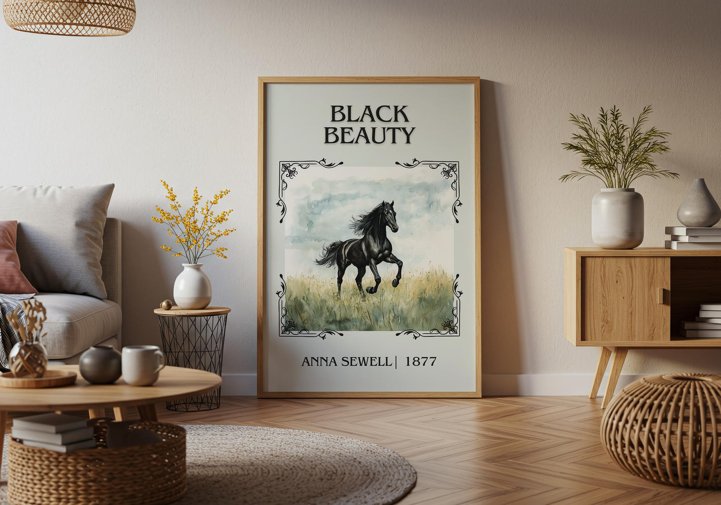 Black Beauty by Anna Sewell High Quality Poster Print. Fast, Free Delivery Wall Art. Author and Blurb Book / Novel Artwork. Free Custom Gift