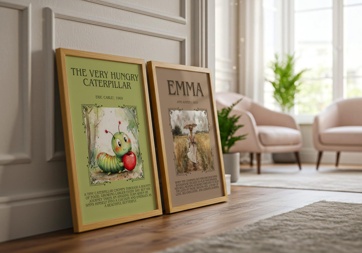 Emma by Jane Austen Descriptive,High Quality Poster. Free Delivery Wall Art. Author and Blurb Book Artwork. Book Summary Gift Present