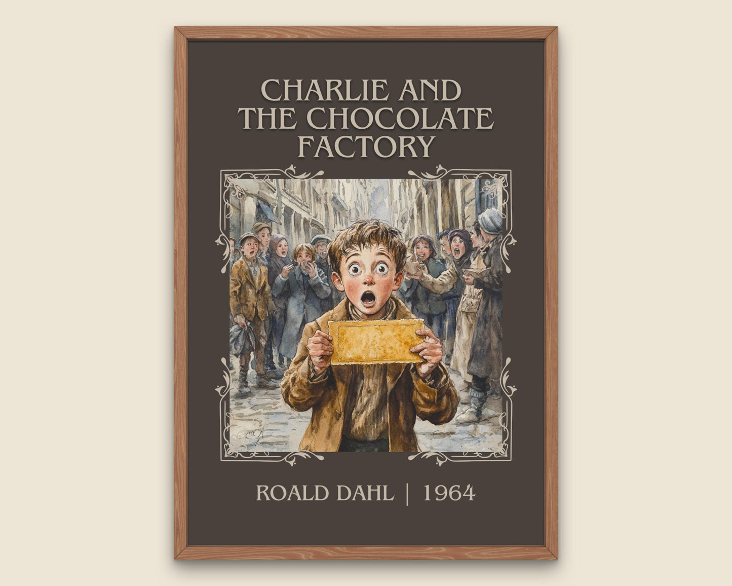 Charlie and The Chocolate Factory by Roald Dahl High Quality Poster Print. Free Delivery Wall Art. Author Book / Novel Artwork Gift Present