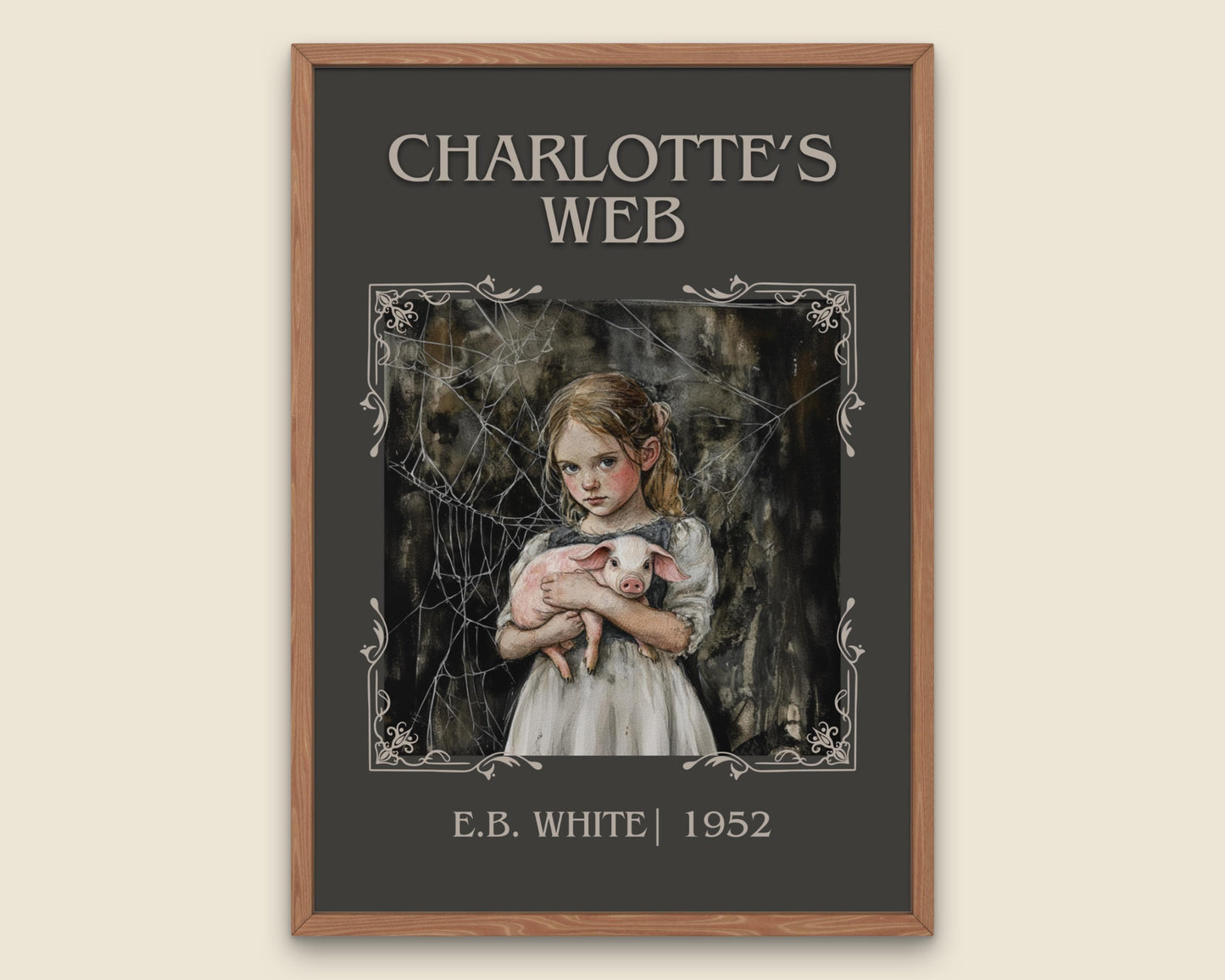 Charlotte's Web by E. B. White High Quality Poster Print. Free Delivery Wall Art. Author and Blurb Book / Novel Artwork Gift Present Story