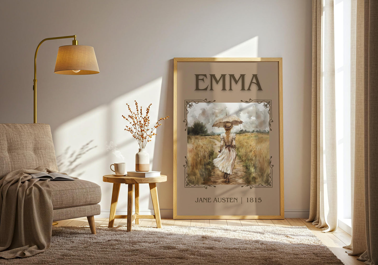 Emma by Jane Austen High Quality Poster Print. Free Delivery Wall Art. Author and Blurb Book / Novel Artwork Decor Gift Present Minimalist