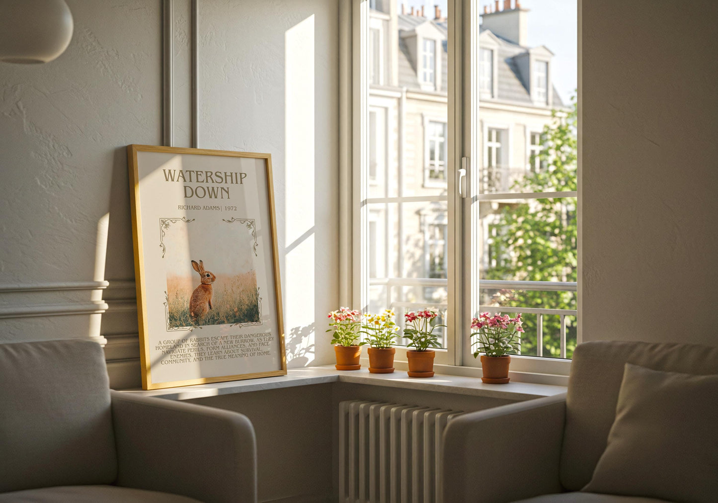 Watership Down by Richard Adams Descriptive,High Quality Poster. Free Delivery Wall Art. Author and Blurb Book Artwork. Book Lover Gift