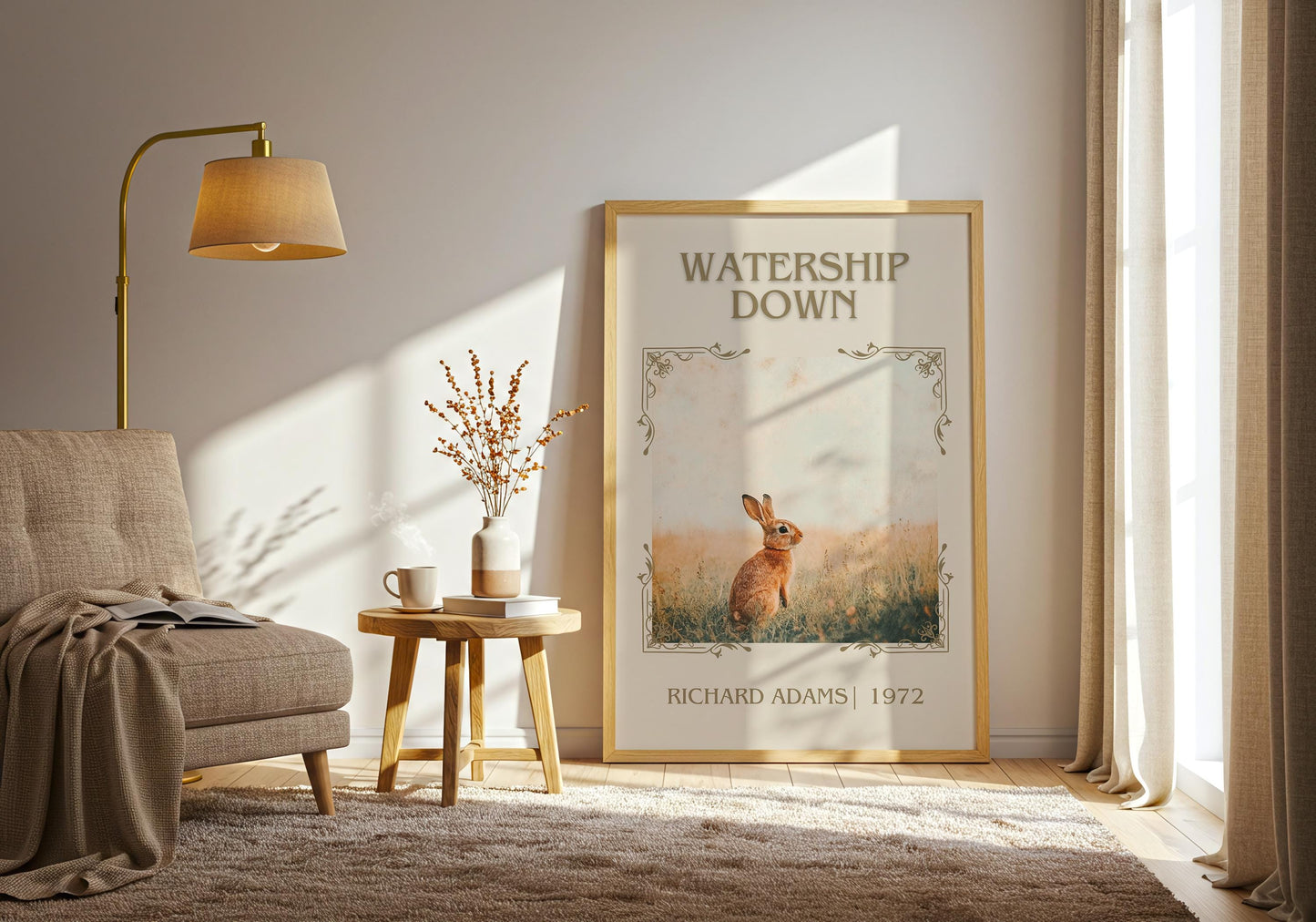 Watership Down by Richard Adams High Quality Poster Print. Free Delivery Wall Art. Author and Blurb Book / Novel Minimalist Art.Kids Gift