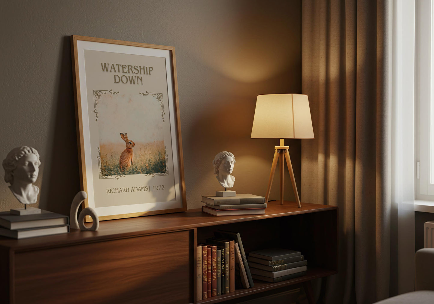 Watership Down by Richard Adams High Quality Poster Print. Free Delivery Wall Art. Author and Blurb Book / Novel Minimalist Art.Kids Gift