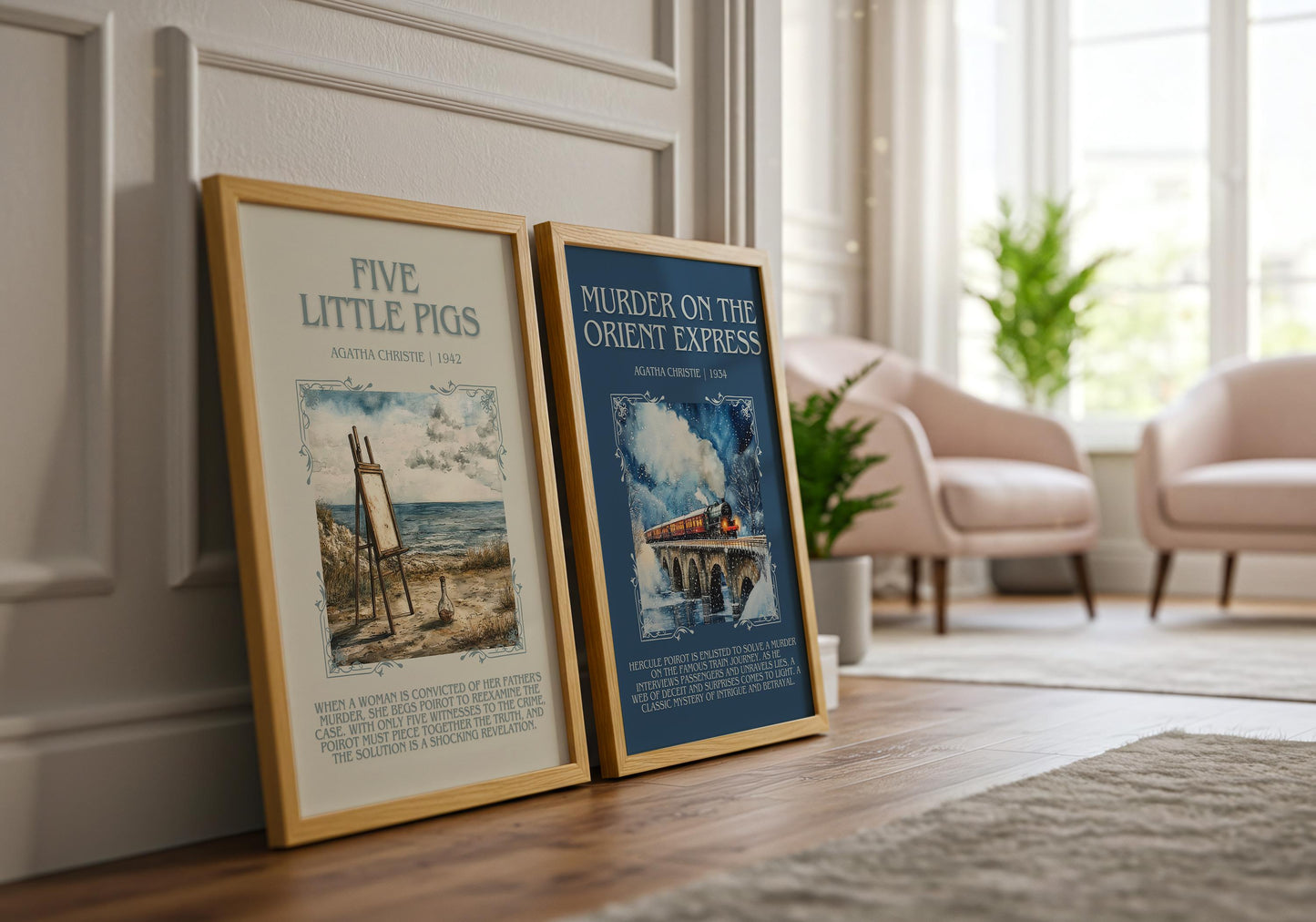 Murder On The Orient Express by Agatha Christie Descriptive, High Quality Poster Print. Free Delivery Wall Art.Author and Blurb Book Artwork