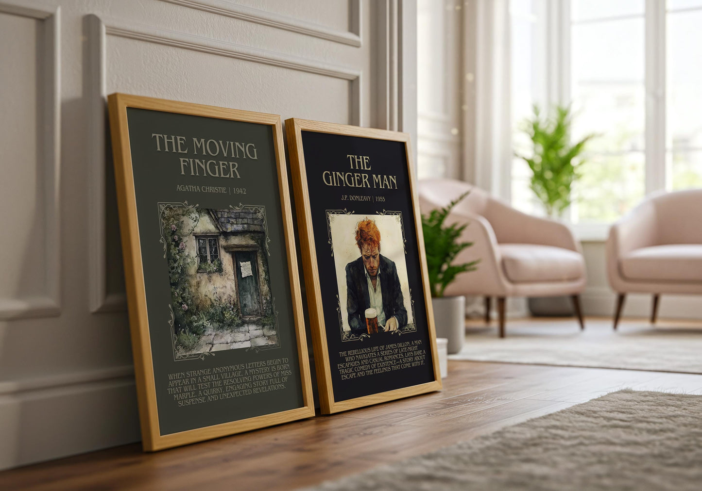The Ginger Man by J.P. Donleavy Descriptive, High Quality Poster Print. Free Delivery Wall Art.Author and Blurb Book Artwork