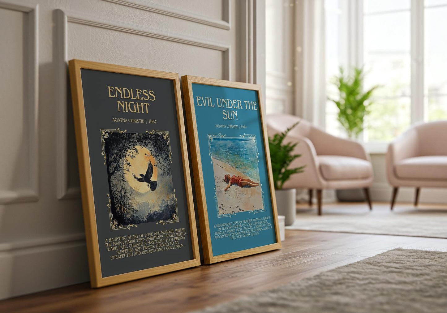 Endless Night by Agatha Christie Descriptive, High Quality Poster Print. Free Delivery Wall Art.Author and Blurb Book Artwork