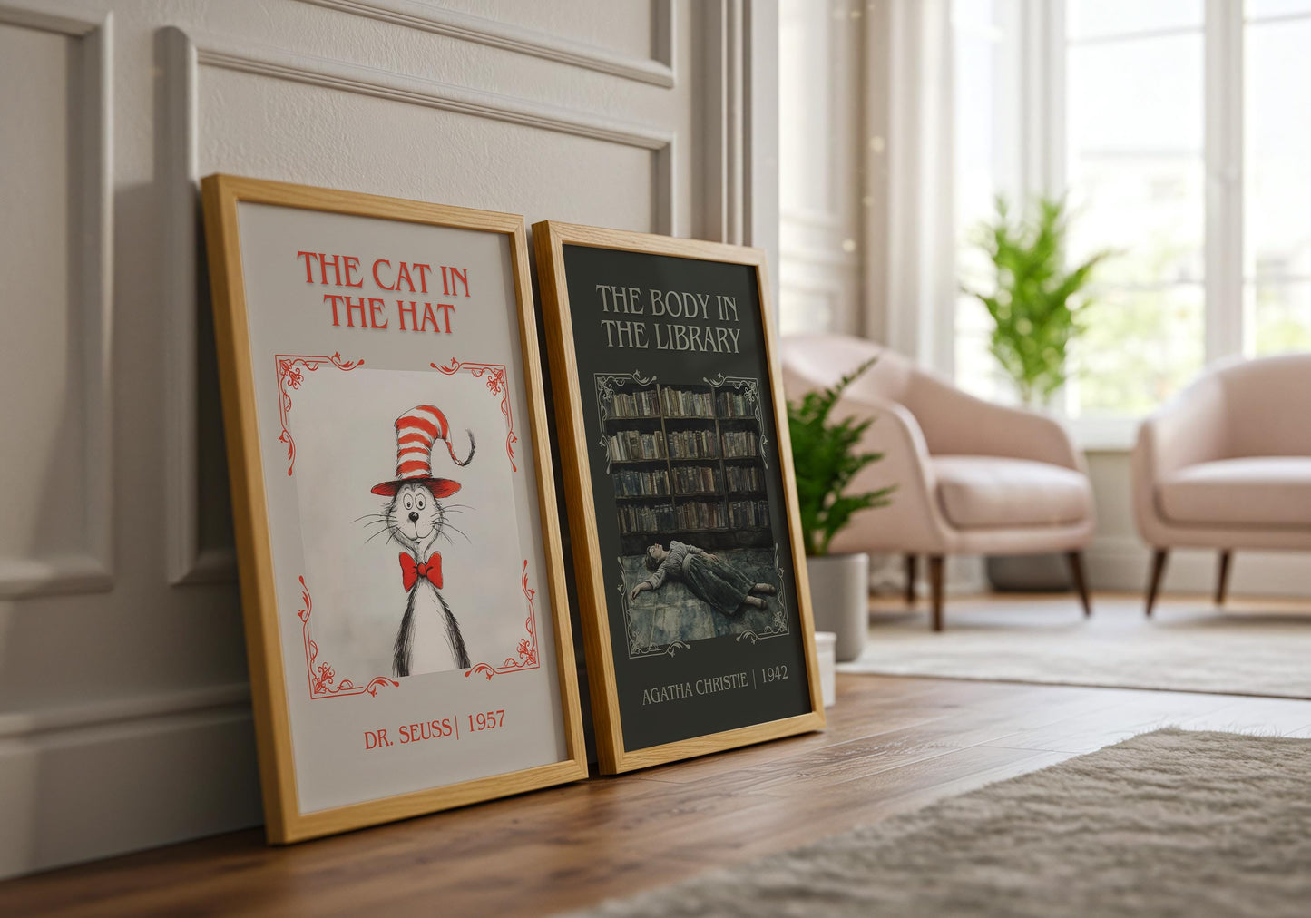 The Body In The Library by Agatha Christie High Quality Poster Print. Free Delivery Wall Art. Author & Blurb Book/Novel Minimalist Art.