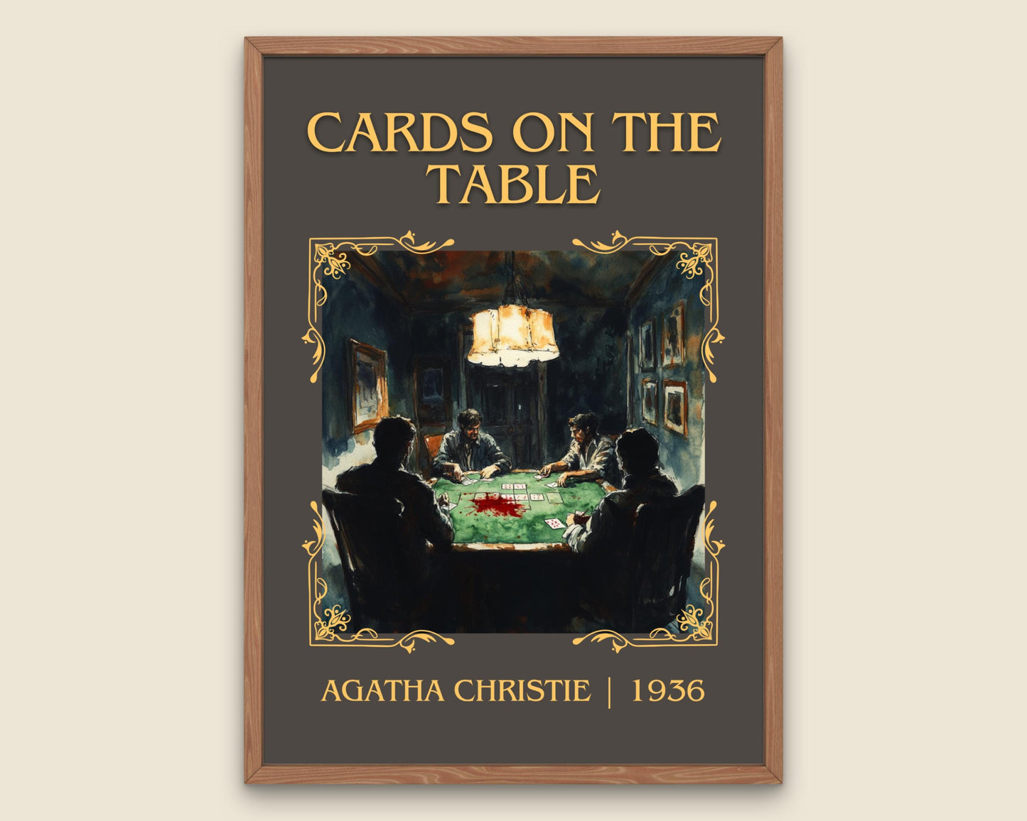 Cards On The Table by Agatha Christie High Quality Poster Print. Free Delivery Wall Art. Author & Blurb Book/Novel Minimalist Art Gift