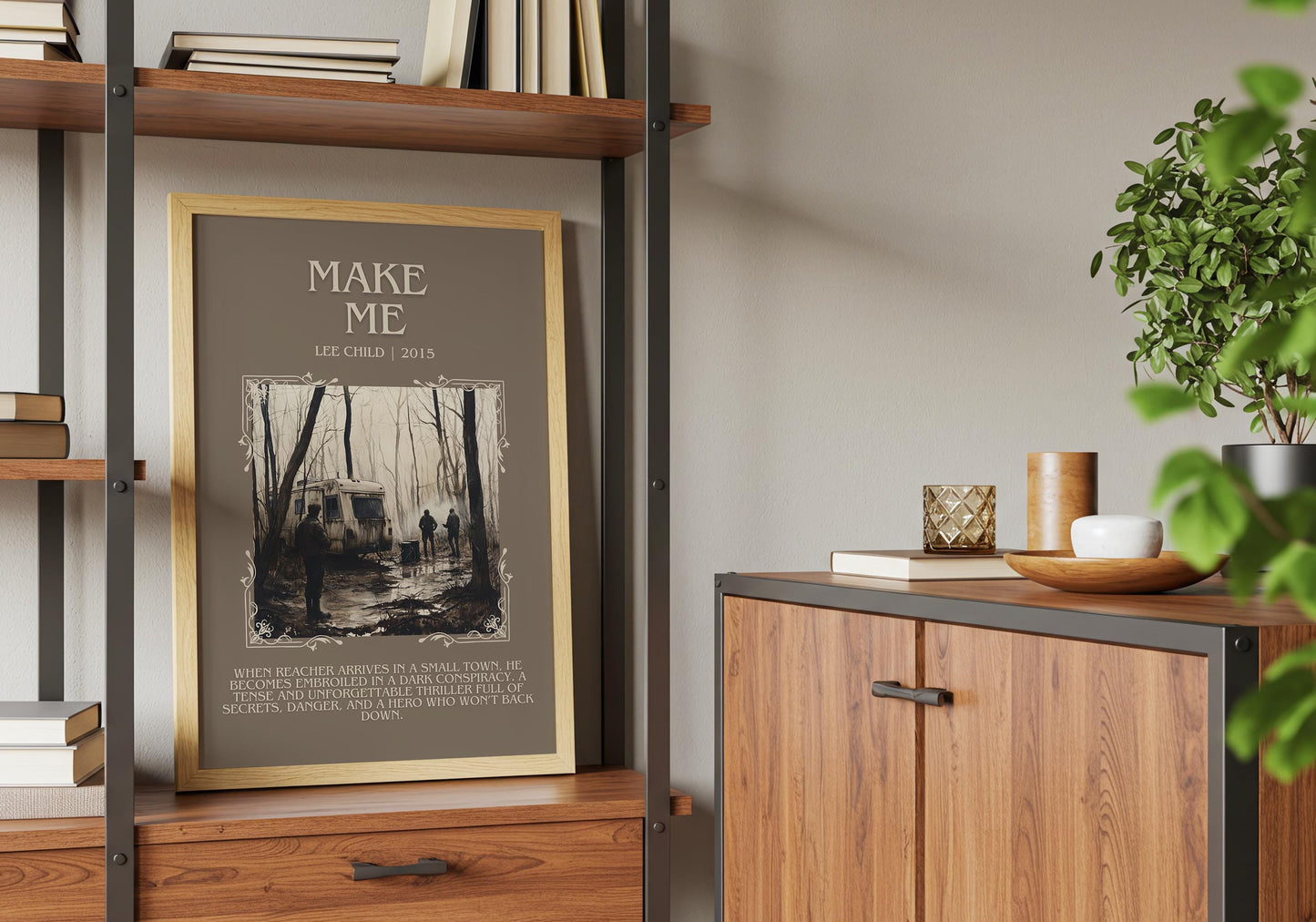Make Me by Lee Child Descriptive, High Quality Poster Print. Fast, Free Delivery Wall Art. Author & Blurb Book Artwork. Book Summary Gift