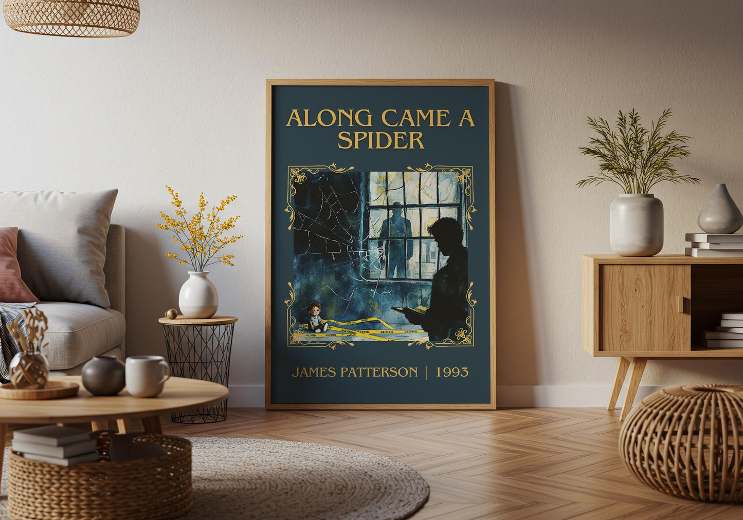 Along Came A Spider by James Patterson High Quality Poster Print. Free Delivery Wall Art. Author & Blurb Book/Novel Minimalist Art Gift