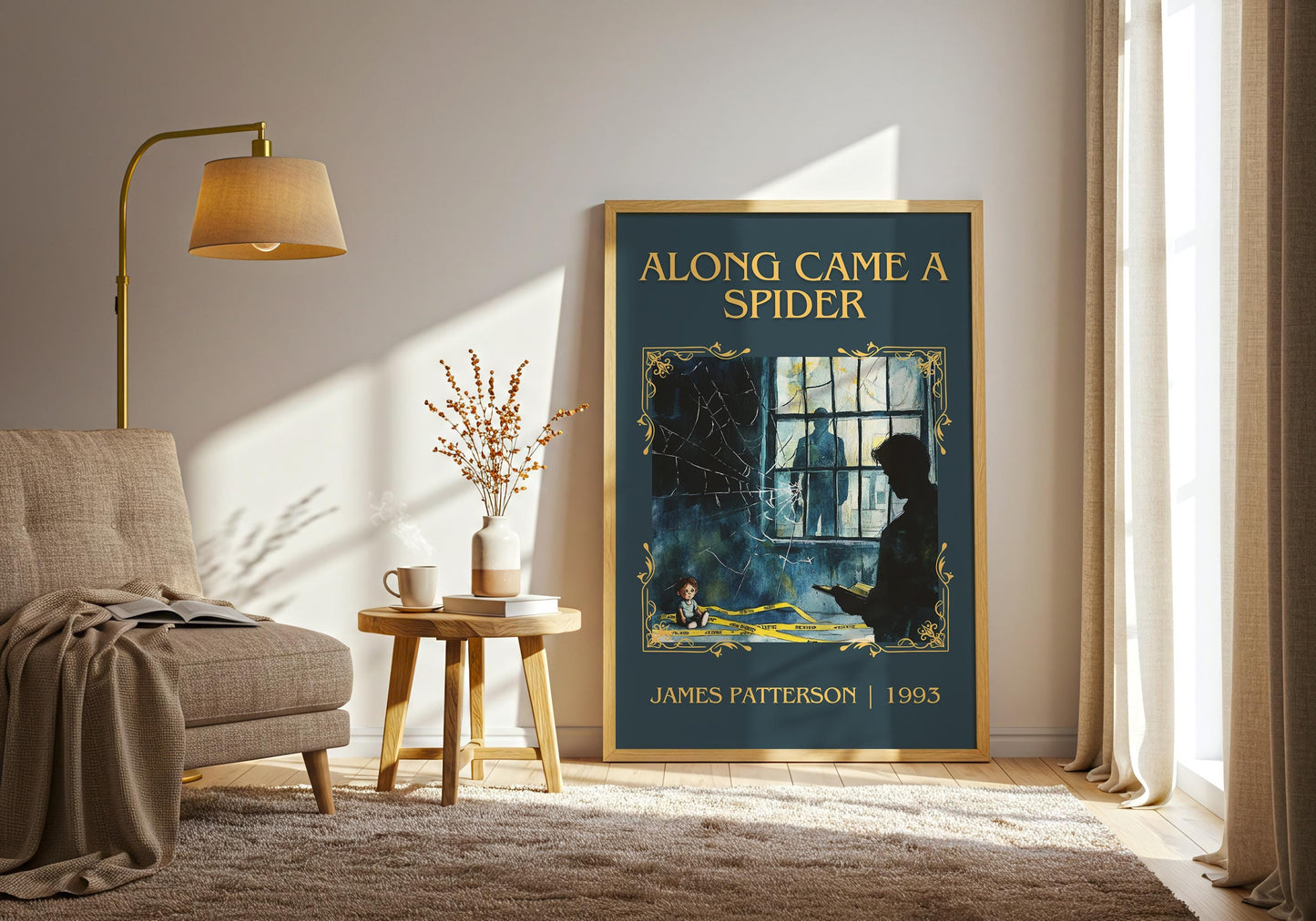 Along Came A Spider by James Patterson High Quality Poster Print. Free Delivery Wall Art. Author & Blurb Book/Novel Minimalist Art Gift