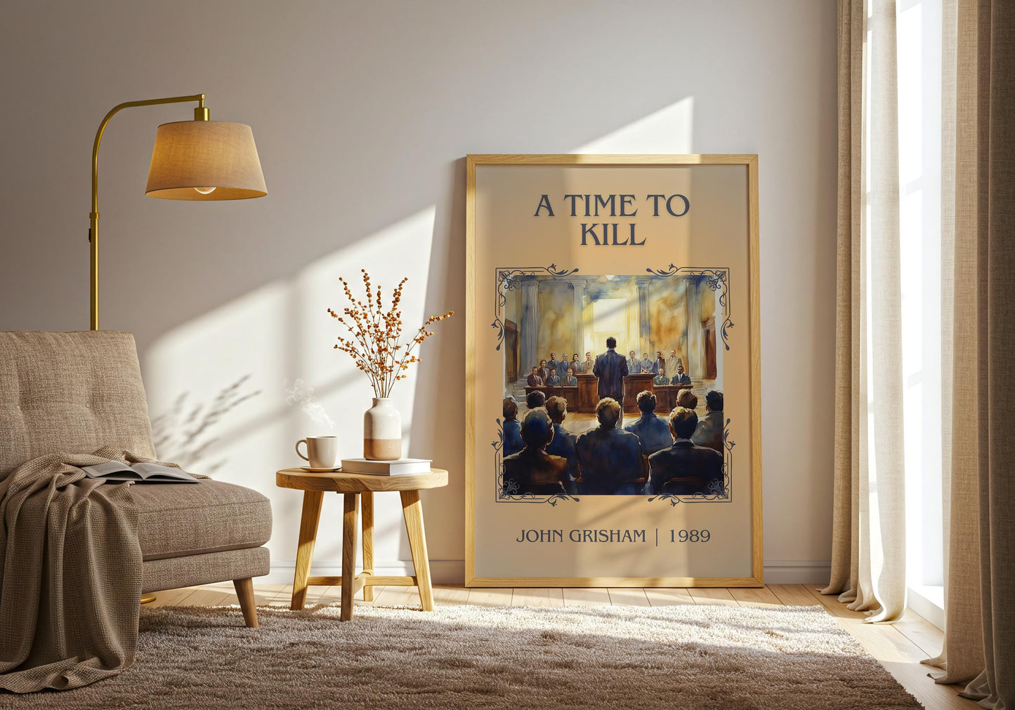 A Time To Kill by John Grisham High Quality Poster Print. Free Delivery Wall Art. Author & Blurb Book/Novel Minimalist Art Gift Present