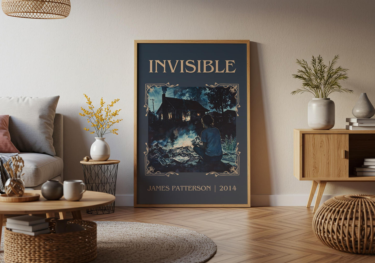Invisible by James Patterson High Quality Poster Print. Free Delivery Wall Art. Author & Blurb Book/Novel Minimalist Art Gift Decor