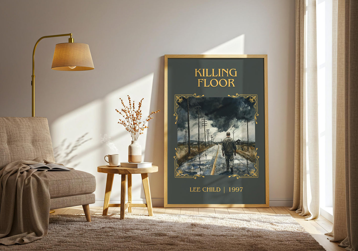 Killing Floor by Lee Child High Quality Poster Print. Free Delivery Wall Art. Author & Blurb Book/Novel Minimalist Art Gift Decor