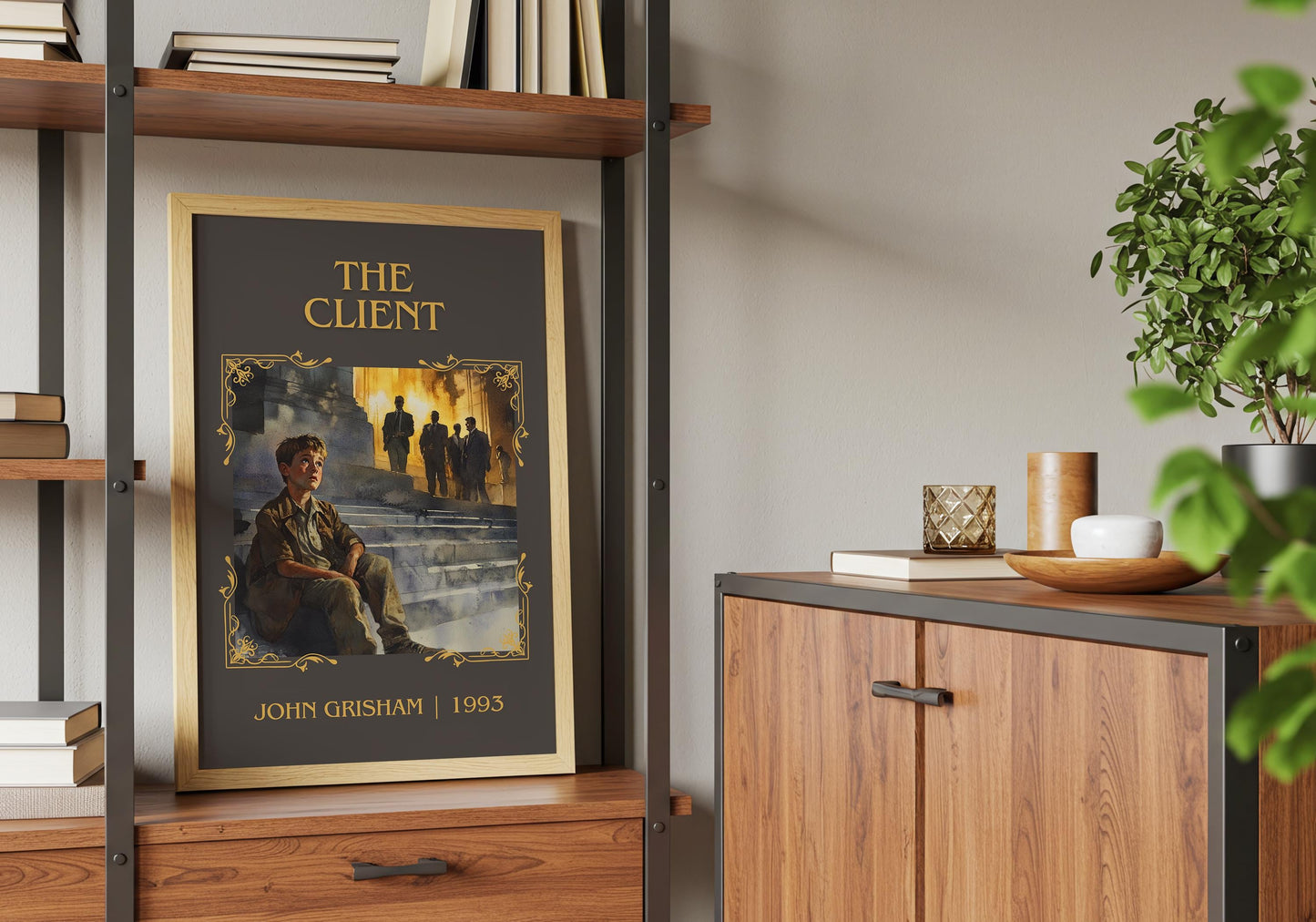 The Client by John Grisham High Quality Poster Print. Free Delivery Wall Art. Author & Blurb Book/Novel Minimalist Art Gift Decor