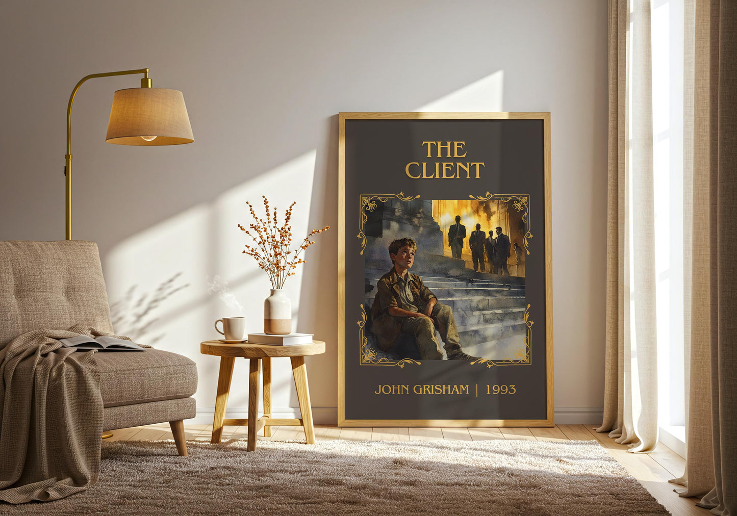 The Client by John Grisham High Quality Poster Print. Free Delivery Wall Art. Author & Blurb Book/Novel Minimalist Art Gift Decor