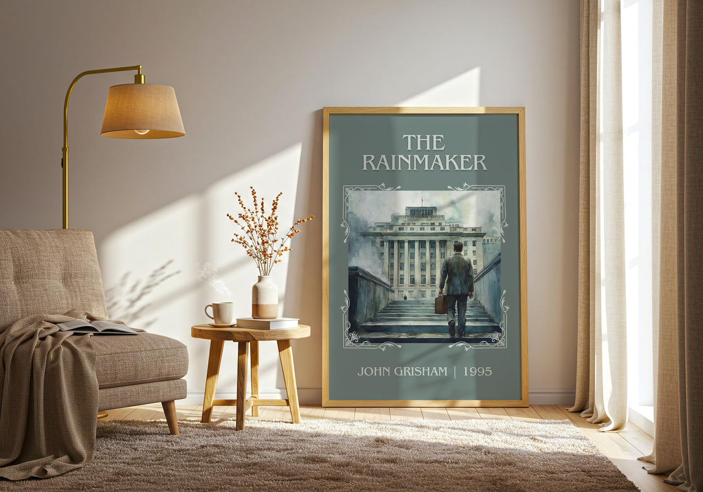 The Rainmaker by John Grisham High Quality Poster Print. Free Delivery Wall Art-Author & Blurb Book/Novel Minimalist Art Gift