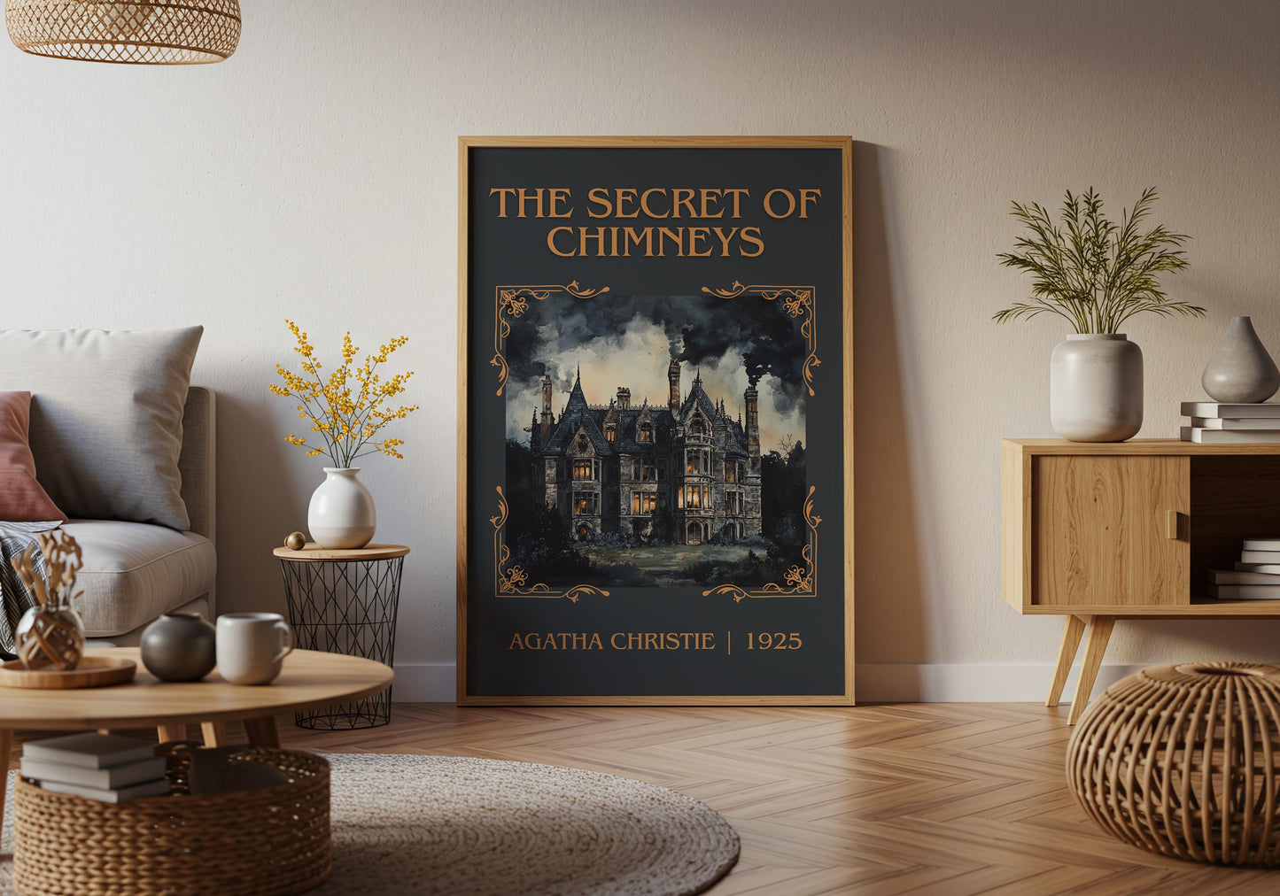 The Secret Of Chimneys by Agatha Christie High Quality Poster Print. Free Delivery Wall Art-Author & Blurb Book/Novel Minimalist Art Gift