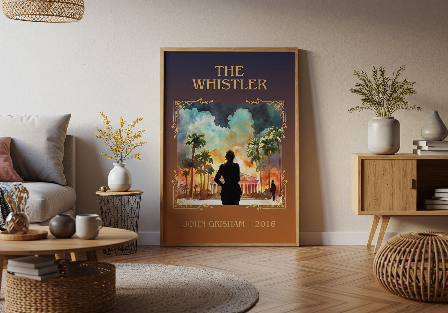 The Whistler by John Grisham High Quality Poster Print. Free Delivery Wall Art-Author & Blurb Book/Novel Minimalist Art Gift
