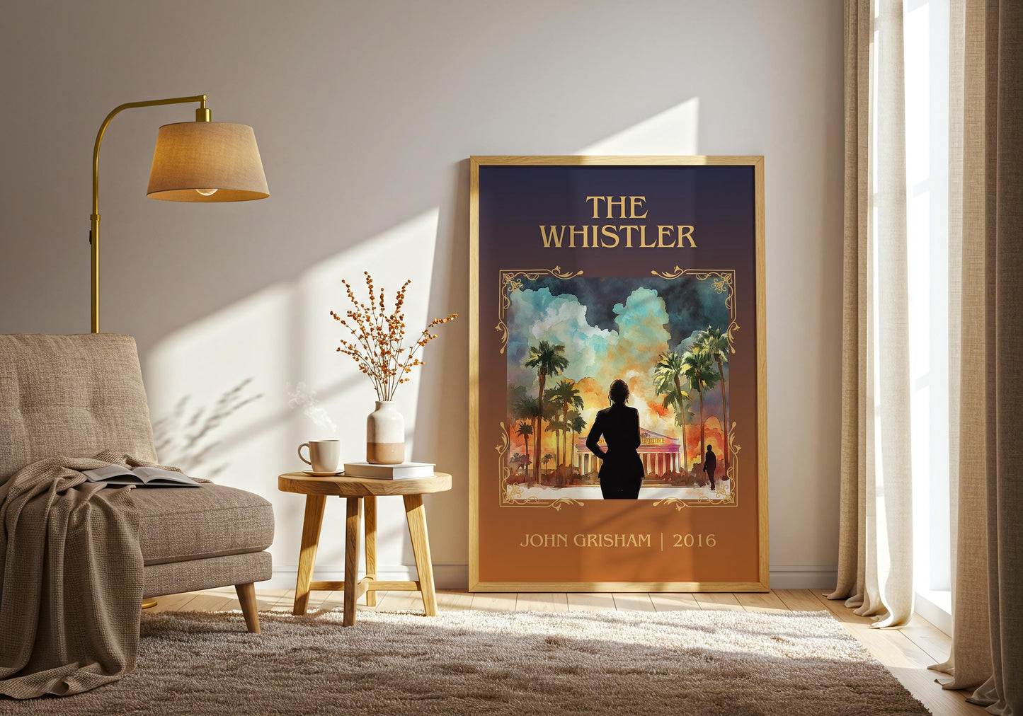 The Whistler by John Grisham High Quality Poster Print. Free Delivery Wall Art-Author & Blurb Book/Novel Minimalist Art Gift