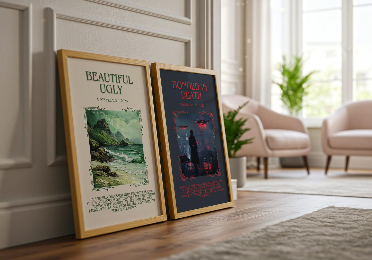 Beautiful Ugly by Alice Feeney Descriptive, High Quality Poster Print.Free Delivery Wall Art.Author&Blurb Book Artwork. Book Gift